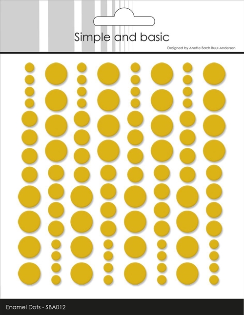  Simpel and Basic enamel dots Mustard 4,6,8mm 96 stk